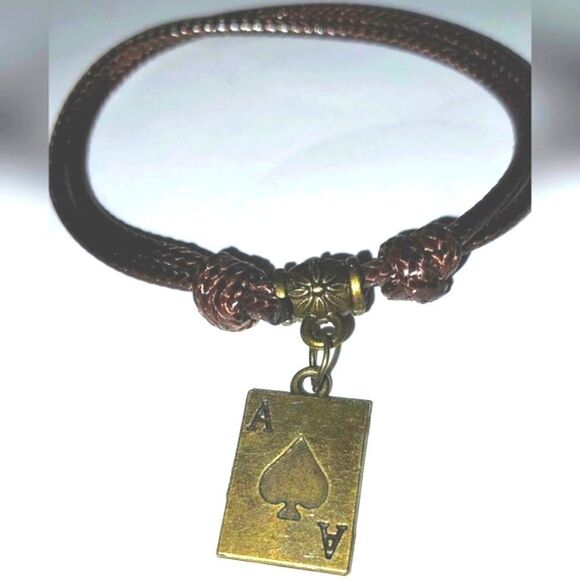 Hand crafted unisex Brown Ace bracelet - Picture 3 of 10